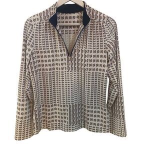 Tail medium 3/4 zip long sleeve tan white